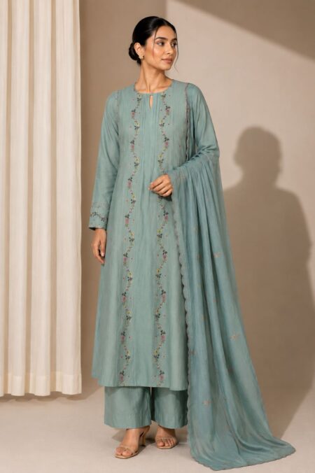 Novera - Blossom Trail Cotton Crush Suit Set