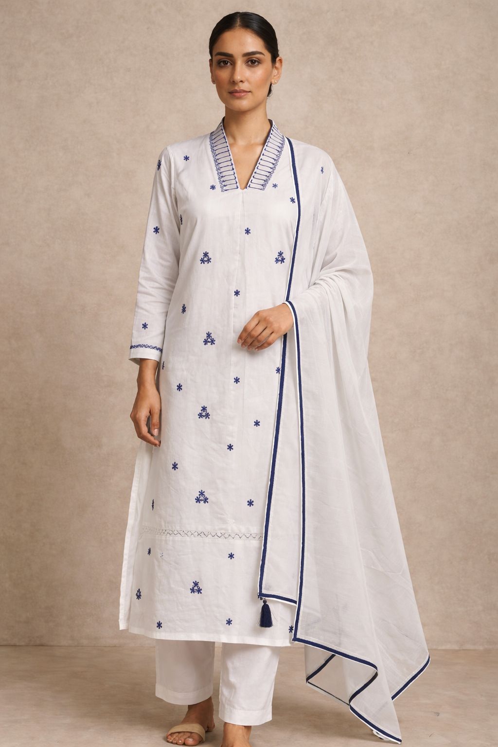 Zoe - Starlit Bloom Cotton Suit Set - Image 2