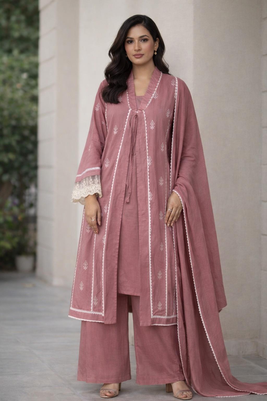 Zoe - Rose Veil Mul Cotton Suit Set