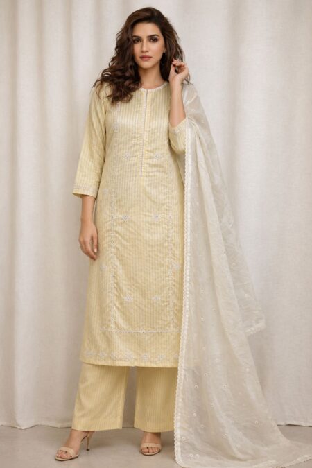 Zoe - Golden Whisper Blended Cotton Suit Set