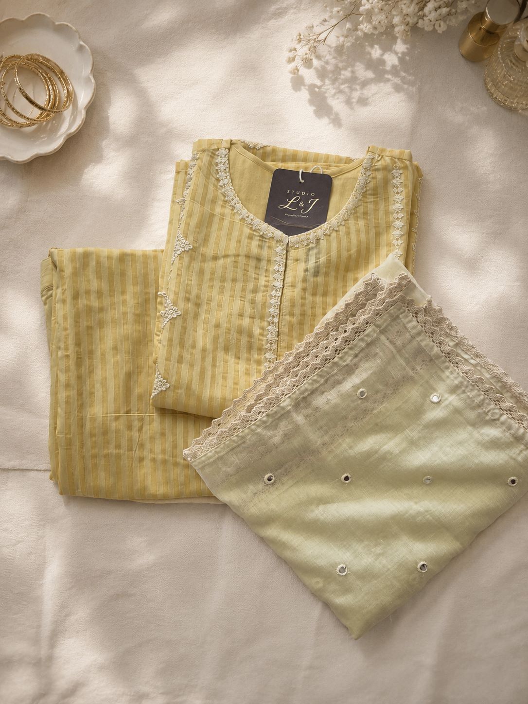 Zoe - Golden Whisper Blended Cotton Suit Set - Image 6