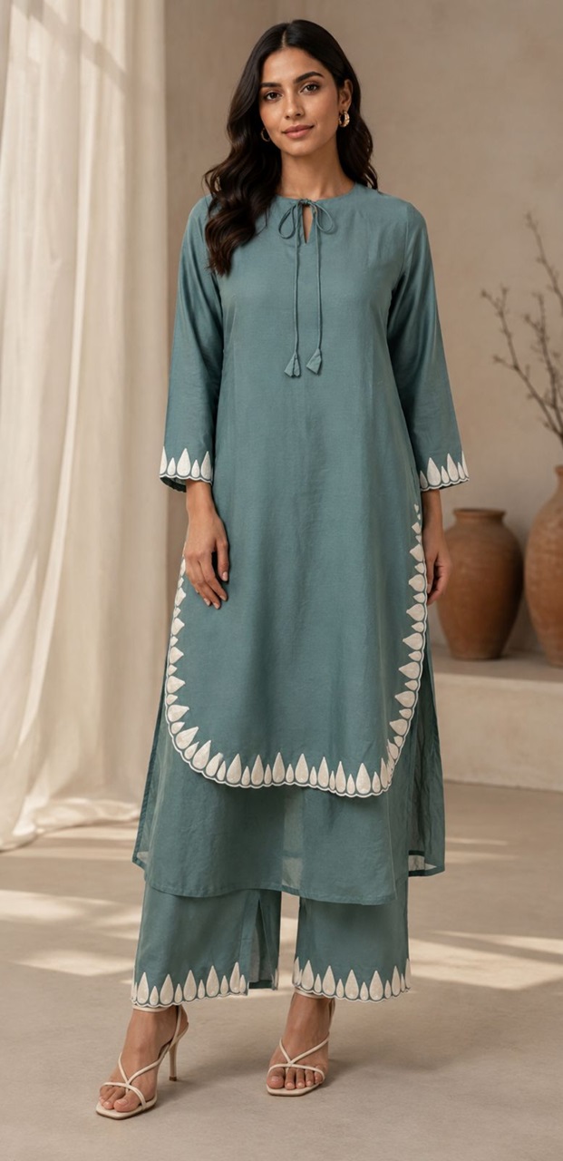 Serah - Dewdrop Cascade Cotton Flex Layered Co-ord Set - Image 2