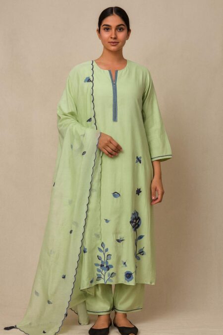 Zoe - Petal Whisper PV Silk Suit Set