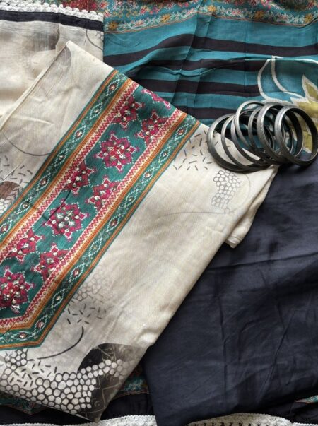 Nila - Digital Printed Modal Ivory & Blue