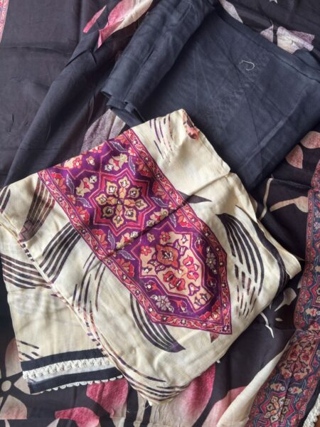 Nila - Digital Printed Modal Ivory & Purple